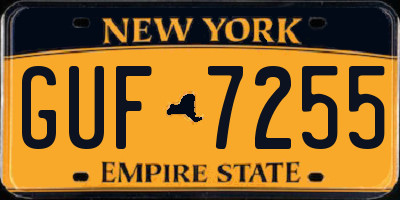 NY license plate GUF7255