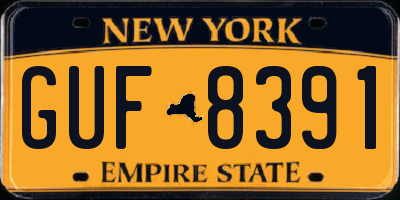 NY license plate GUF8391