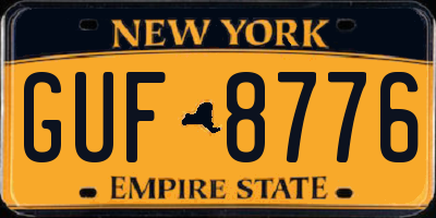 NY license plate GUF8776