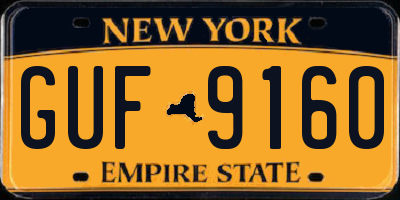 NY license plate GUF9160