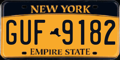 NY license plate GUF9182