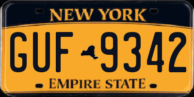 NY license plate GUF9342