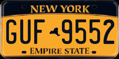 NY license plate GUF9552