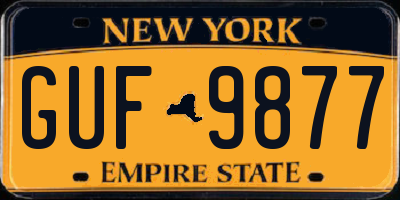 NY license plate GUF9877