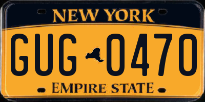 NY license plate GUG0470