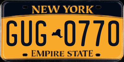 NY license plate GUG0770