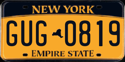 NY license plate GUG0819