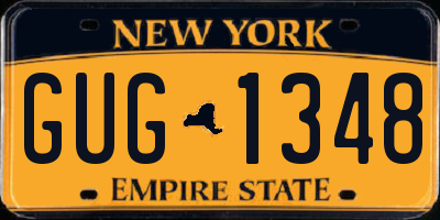 NY license plate GUG1348