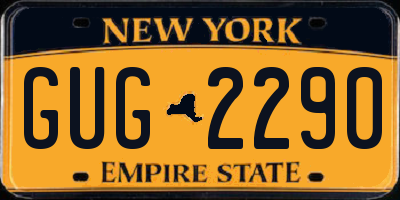 NY license plate GUG2290