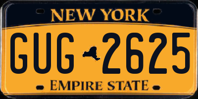 NY license plate GUG2625