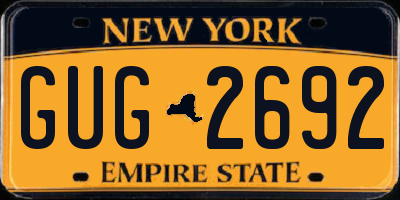 NY license plate GUG2692