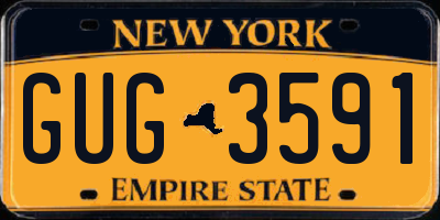 NY license plate GUG3591