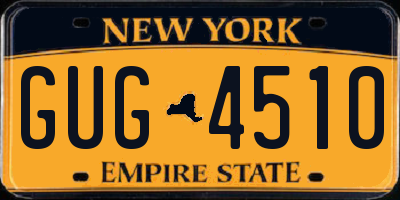 NY license plate GUG4510