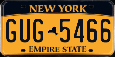NY license plate GUG5466