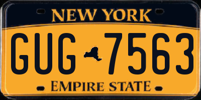 NY license plate GUG7563