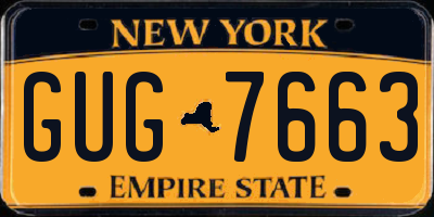 NY license plate GUG7663