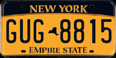 NY license plate GUG8815