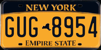 NY license plate GUG8954