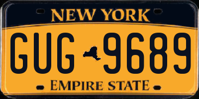 NY license plate GUG9689