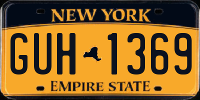 NY license plate GUH1369