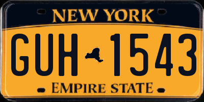 NY license plate GUH1543