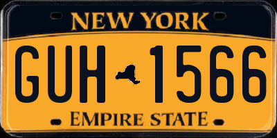 NY license plate GUH1566