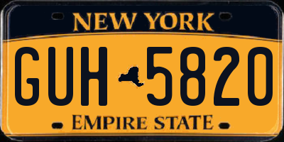 NY license plate GUH5820