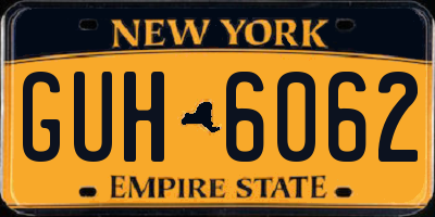 NY license plate GUH6062