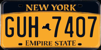 NY license plate GUH7407