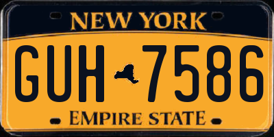 NY license plate GUH7586