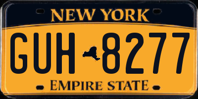NY license plate GUH8277