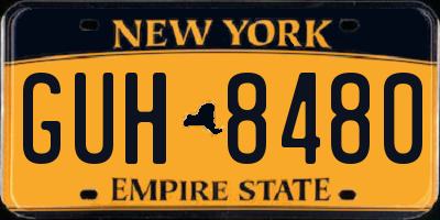 NY license plate GUH8480