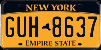 NY license plate GUH8637
