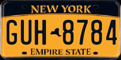 NY license plate GUH8784