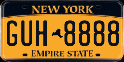 NY license plate GUH8888