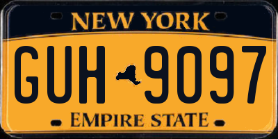 NY license plate GUH9097