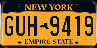 NY license plate GUH9419