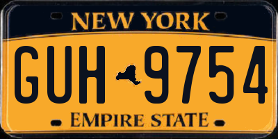 NY license plate GUH9754