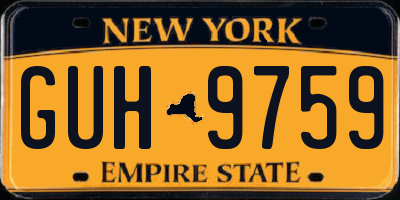NY license plate GUH9759