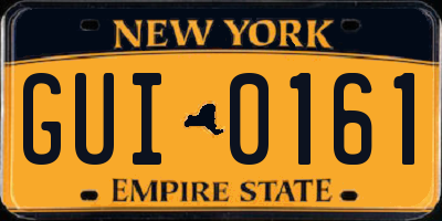 NY license plate GUI0161