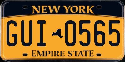 NY license plate GUI0565