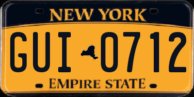 NY license plate GUI0712