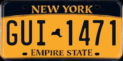 NY license plate GUI1471