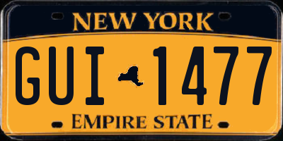 NY license plate GUI1477