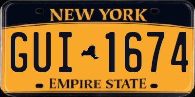 NY license plate GUI1674
