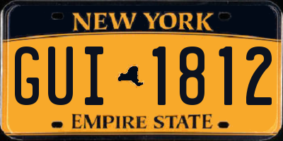 NY license plate GUI1812