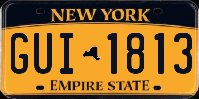 NY license plate GUI1813