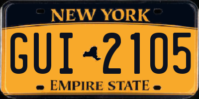 NY license plate GUI2105