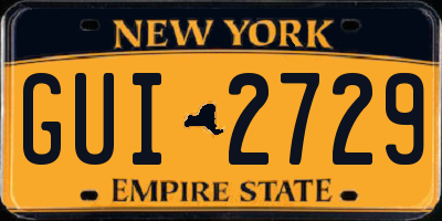 NY license plate GUI2729