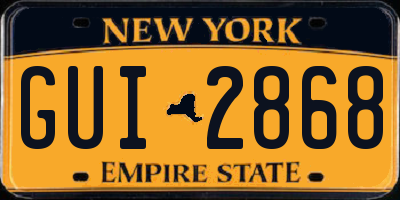 NY license plate GUI2868